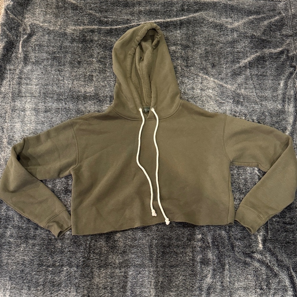 Wild Fable Olive Cropped Hoodie